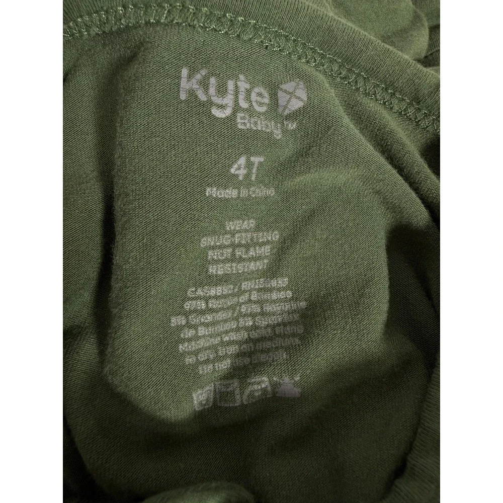 Kyte Baby 4T Zippered Romper Olive Green Bamboo Rayon Long Sleeve One Piece